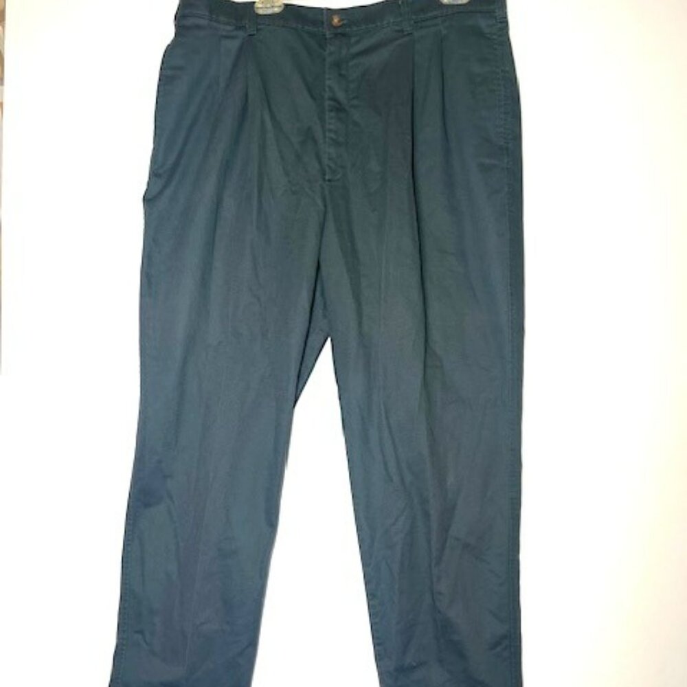 Classics by Farah Navy Pleated Front Dress Pants Trousers Sz W 38" L 30"